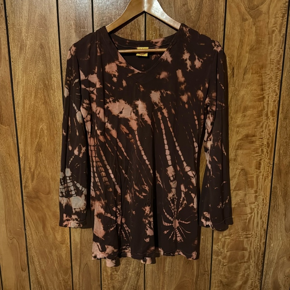 Tie dye maroon long sleeve shirt
